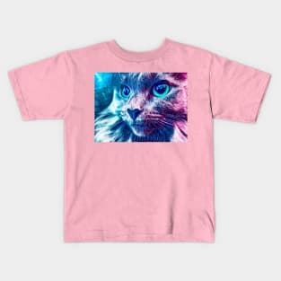 Gray Cat in a light of Fantasy Kids T-Shirt
